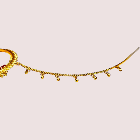Handmade Brass Alloy Uttarakhandi Round Nath with Chain